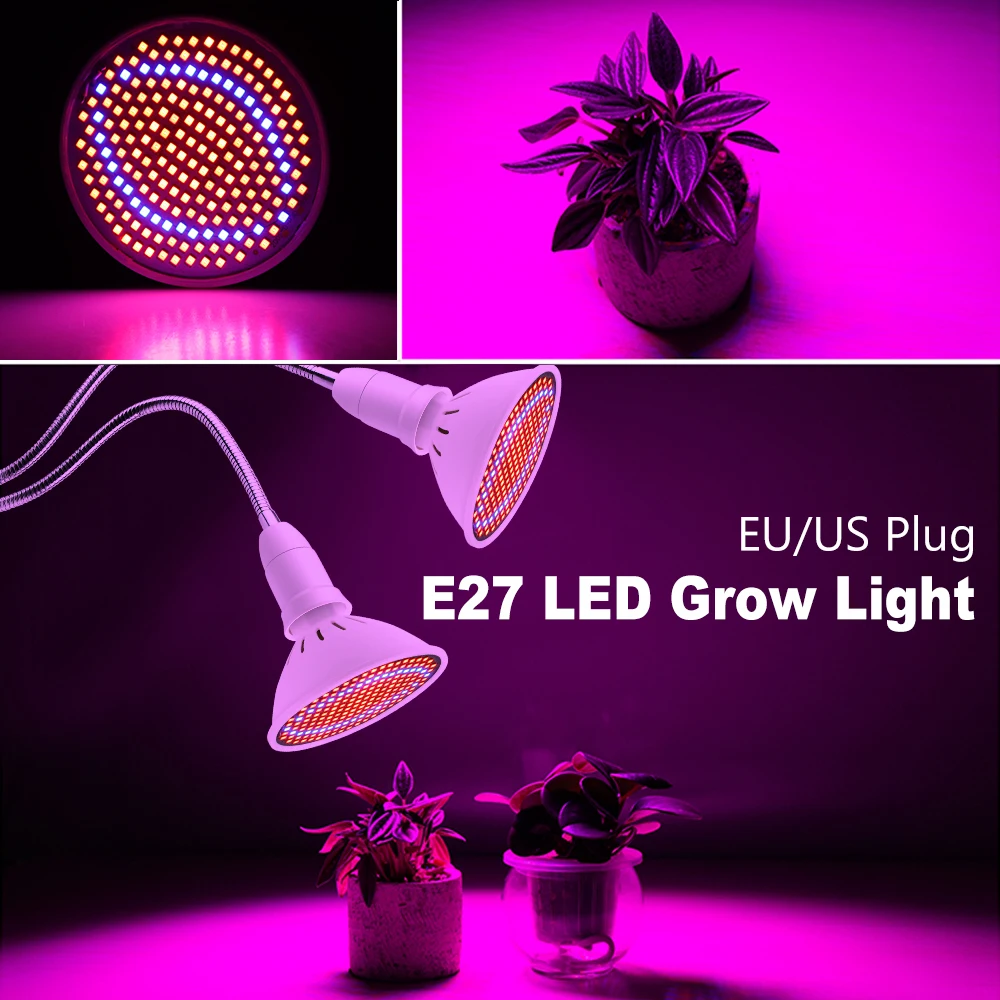 Светодиодный светильник для выращивания растений, семена цветов, полный спектр, светодиодный держатель лампы для выращивания цветов, зажим для помещений growbox Seed Hydro