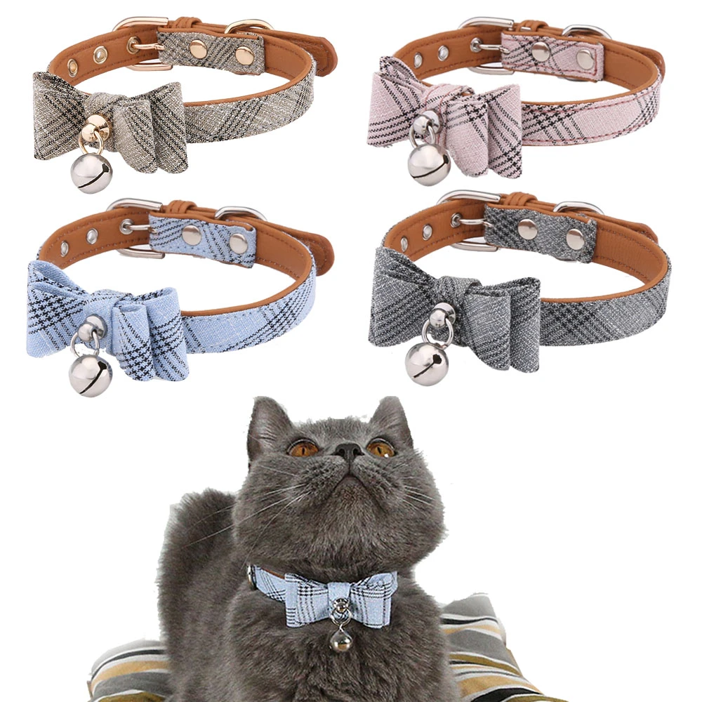 Bowtie Cat Collar Charm Safety Break Away Nylon Necktie Collar for Cats