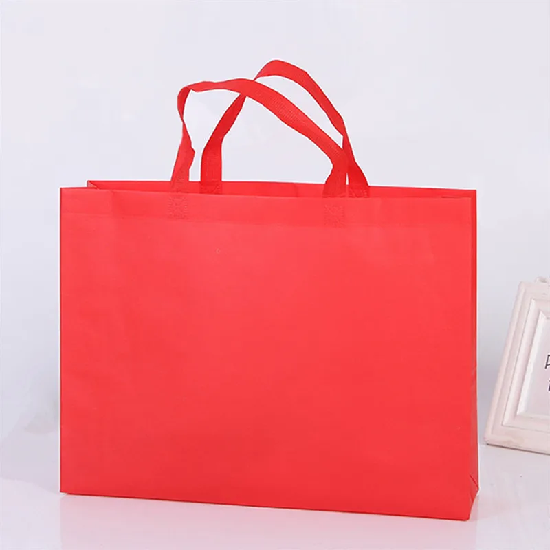 1 шт. многоразовые женские Складные хозяйственные сумки эко большой унисекс ткань не-плетеные сумки через плечо сумка-шоппер продуктовые тканевые сумки Сумка-тоут сумки - Цвет: Red