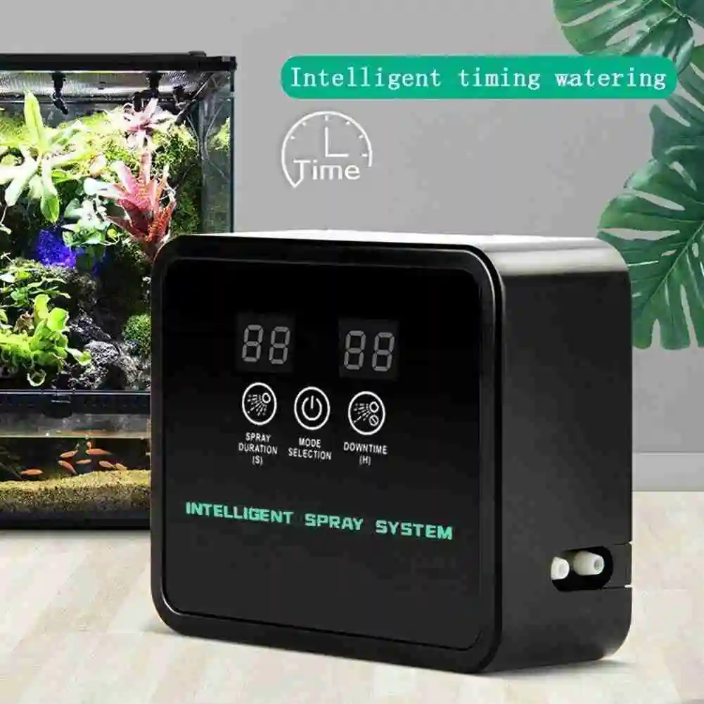 Intelligent Reptile Terrariums Fogger Water Humidifier Timer Automatic Watering Indoor Mist Spray System Kits Sprinkler