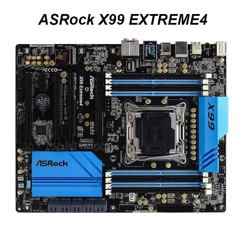 Материнская плата для настольных ПК ASRock X99 extreme ME4 LGA2011-v3 Intel DDR4 Quad CrossFireX SLI SATA3 USB3.0 M.2