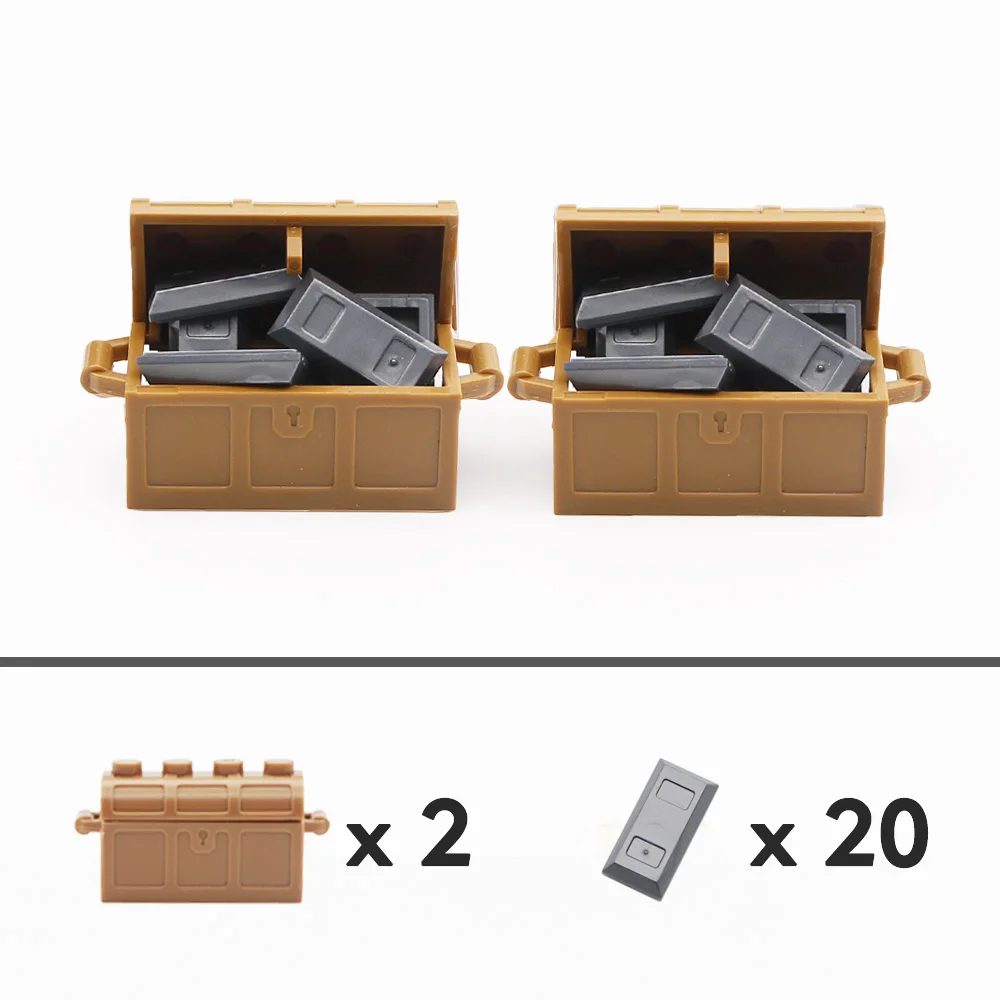 2 box and 20 silver Город аксессуары строительные блоки сокровище золото бар сумка коробка рюкзак фигура рюкзак кирпичи развивающие игрушки Совместимые друзья - Цвет: 2 box and 20 silver