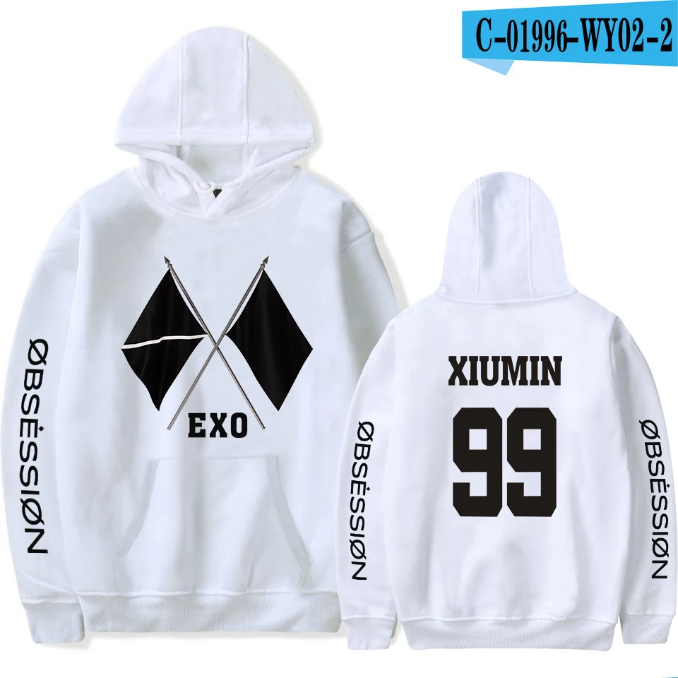 Frdun Tommee KPOP EXO Sixth Album OBSESSION X-EXO толстовка с капюшоном с принтом женская/Мужская одежда Повседневная Толстовка с капюшоном - Цвет: picture color