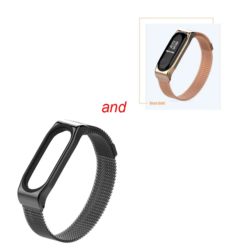 2 шт./компл. mi рабочих мест mi Band 3/4 металлический ремешок для Xiaomi mi Band 3 mi band4 Браслет Смарт-часы с браслетом-Нержавеющая сталь
