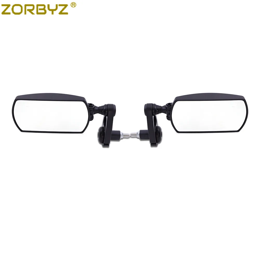 ZORBYZ 블랙 오토바이 7/8 22mm 조정 가능 360 회전 접이식 알루미늄 핸들 바 엔드 백미러 혼다 야마하 용, 혼다 야마하 사이드 미러