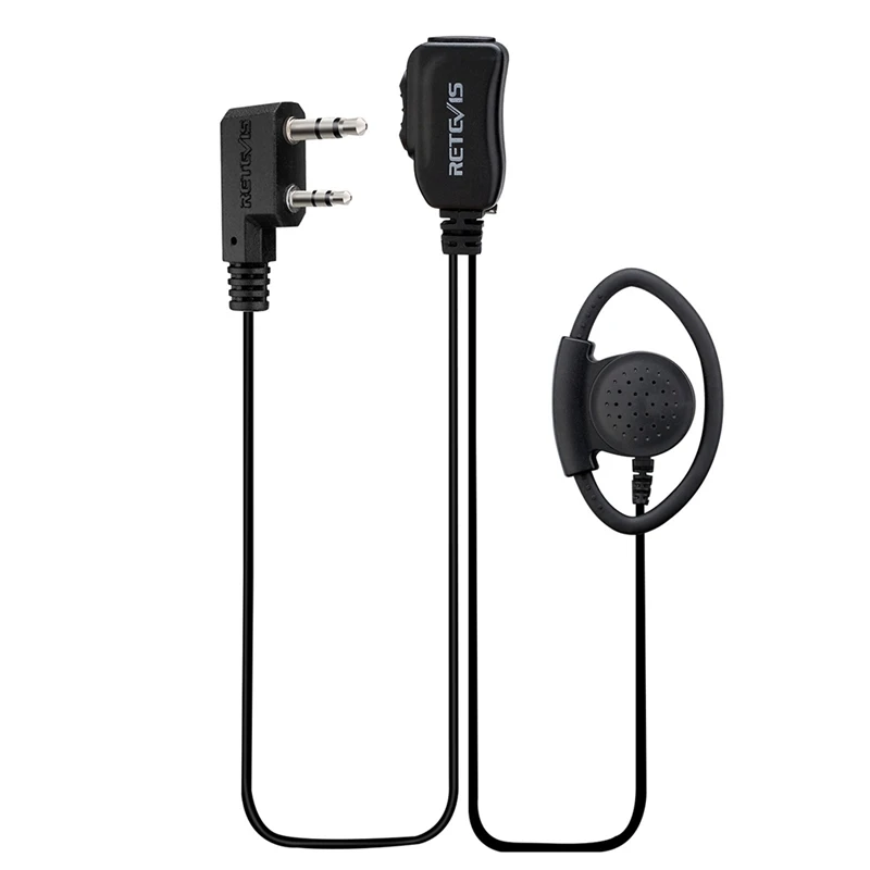 Радиостанция RETEVIS EEK012 K-Head двухштырьковый D-образный ушной крючок регулируемый
