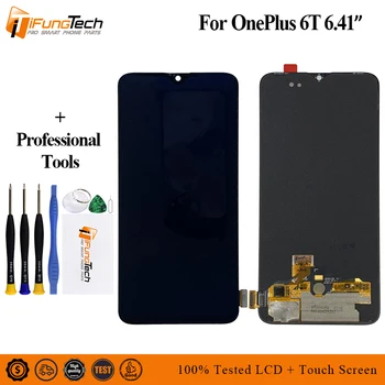 

6.41" 1080x2340 For OnePlus 6T LCD Display And Touch Screen Tested Assembly Repair Parts For OnePlus 6T with Free Shipping