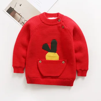 

2019 sweater plus velvet thickening children's sweater warm sleeve