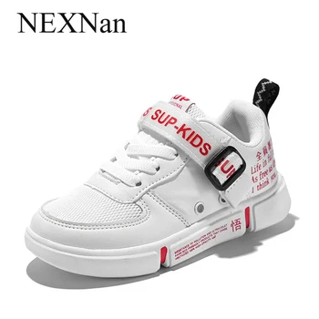 

NEXNan Sport Kids Sneakers For Boys Casual Shoes Girls Sneakers Children Shoes Breathable Mesh Running Trainers Hook&Loop 2020