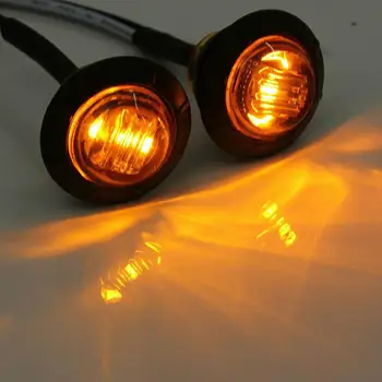 

10x 12v Amber Red+ Yellow 3/4" Bullet Clearance Side Marker Truck Trailer LED Lights