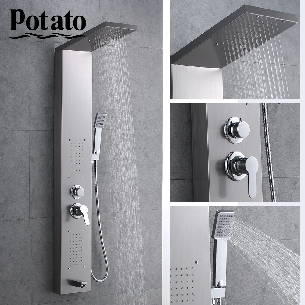Potato Bathroom Faucet Rainfall Shower Panel In Wall with Spa Massage Sprayer Bidet Modern Shower System Shower Head p3545