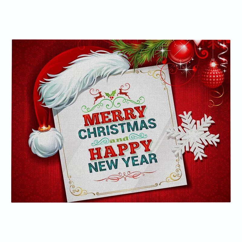 1 Elife Merry Christmas скатерти узор 42*32 см Лен красный снеговик украшения кухни Кофейня отель Декоративная скатерть - Цвет: 1
