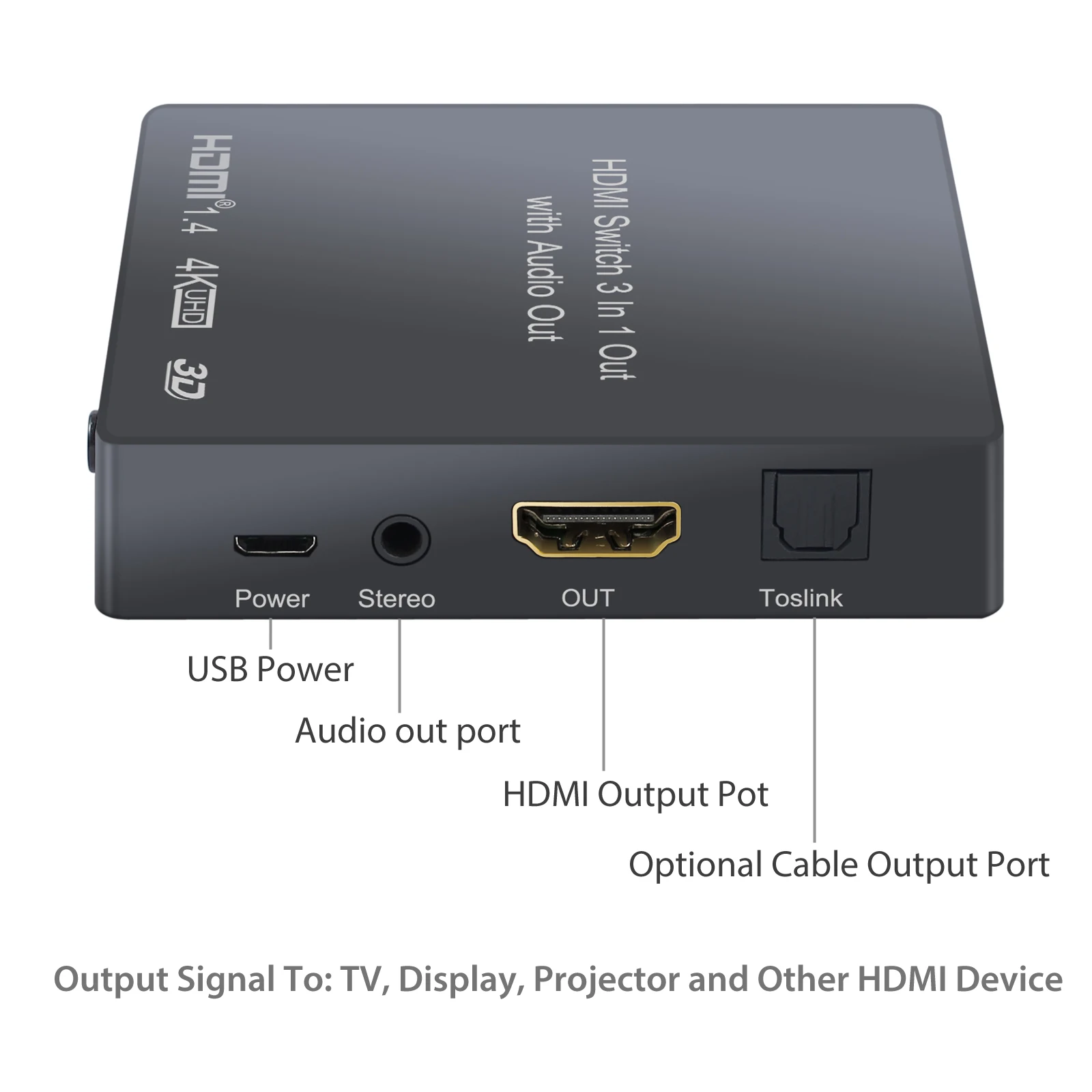 Neoteck- Ⱑ Ե 3x1 HDMI ȣȯ ġ, PIP 1080p 3D  Toslink SPDIF   