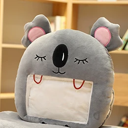 Koala Мультяшные животные подушка для телефона плюшевые мягкие динозавр Единорог коала свинья руки теплые прозрачные подушки для сна реквизит - Цвет: Koala