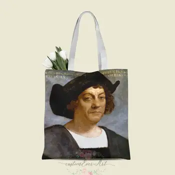

Christopher Columbus tote bag custom canvas tote bags for women for teacher Birthday Bags Gift Bag personalized gifts