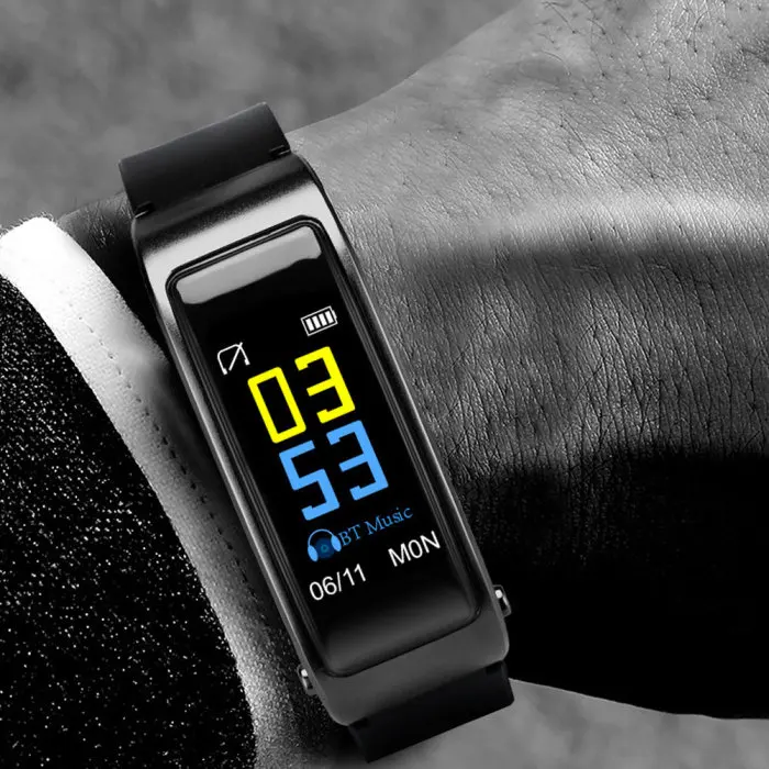 2 в 1 умный браслет с Bluetooth наушники HeartRate монитор водонепроницаемые часы GV99