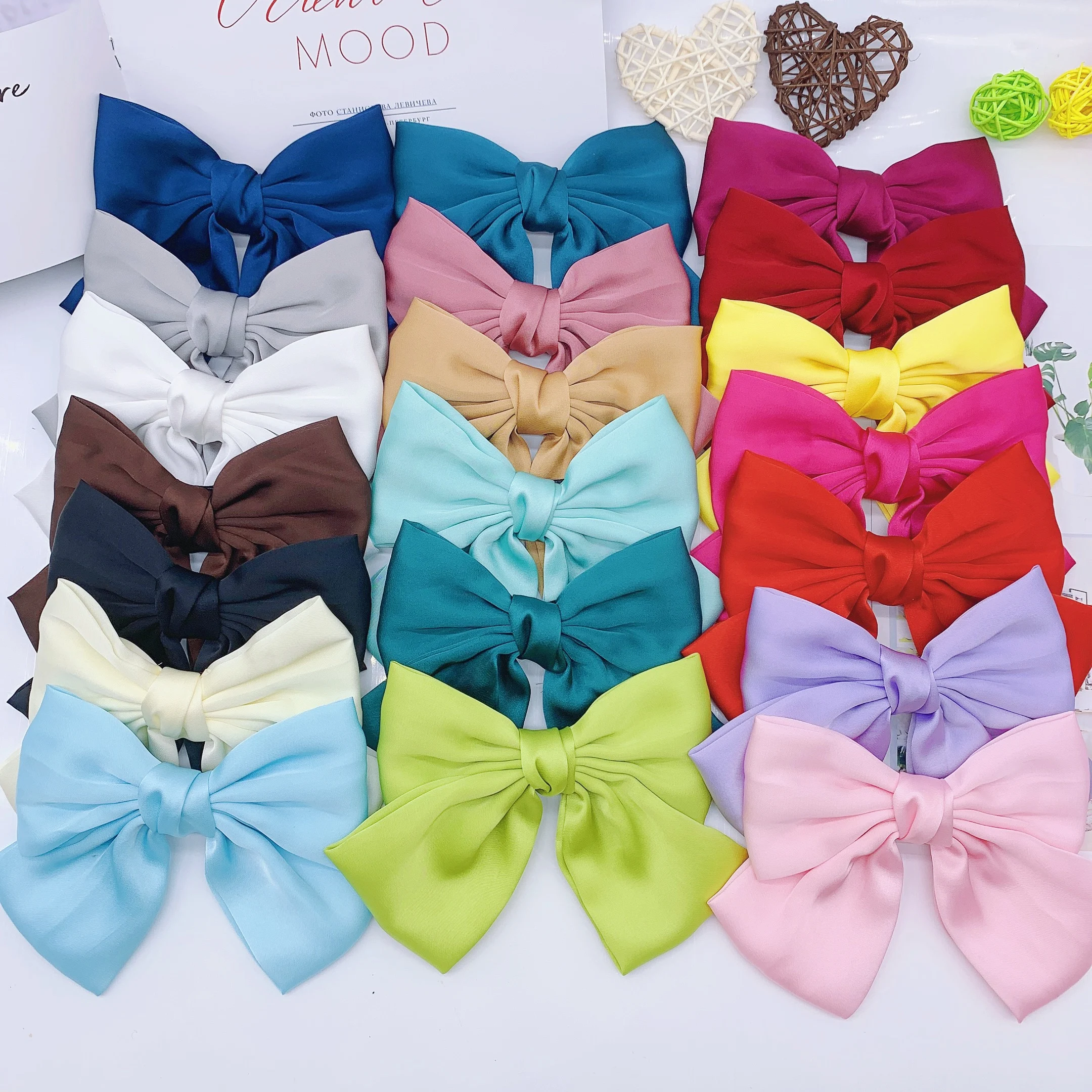 NEW Fashion Big Large Bow Hairpin Soft Chiffon Hairgrips For Women Girls Satin Trendy Lady Hair Clip Barrette Hair Accessories