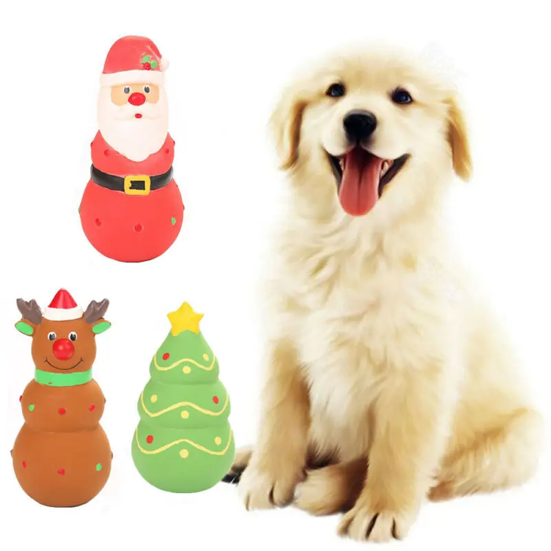 Funny Soft Pet Puppy Chew Play Toy Santa Claus Christmas Tree Elk Cute