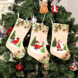 Рождественские чулки с 3D принтом, гирлянда, вечерние рождественские украшения для хранения конфет, сезонные подвесные украшения