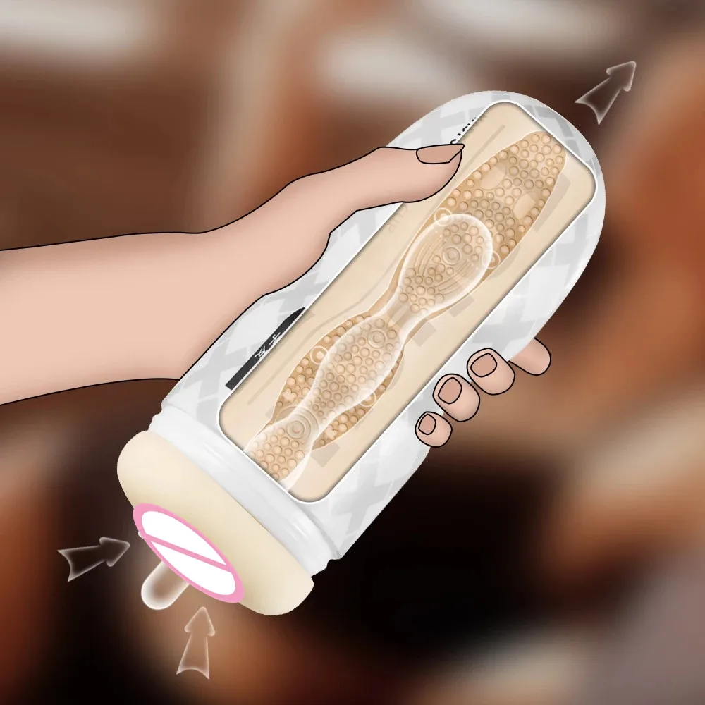 Male Masturbator Cup Soft Pussy Sex Toys Transparent Vagina Adult Endurance Exercise