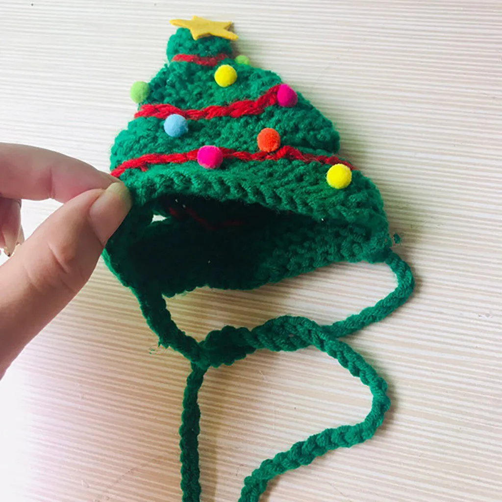 Pet Santa hat Christmas Pet Hat Hand made Christmas Tree Model Cat Hat Pet Festival Cute Hat good quality#4