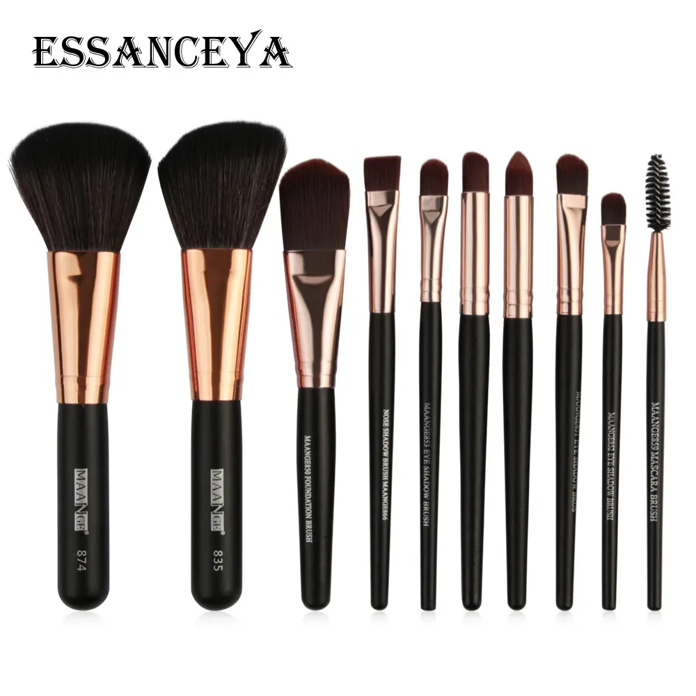 ESSANCEYA, 11-30 шт., Профессиональные кисти для макияжа, набор теней для век, подводка для глаз, пудра, Тональная основа, румяна, Кисть для макияжа, инструменты, косметичка