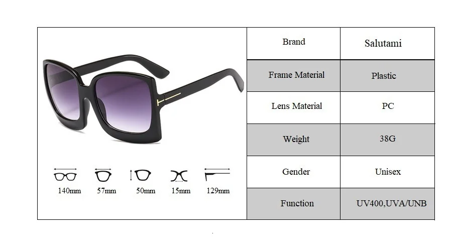 Большие буквы T оправа квадратные очки для женщин винтажные Ретро солнцезащитные очки мужские роскошные брендовые черные Большие оттенки