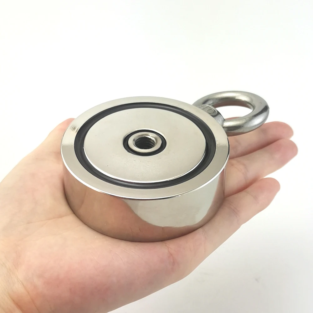 Neodymium Magnets Magnetic Hooks Fishing Magnets Round Magnets 1pcs D48-D75*25mm Strong Double side Search Hook Super Power Salvage Fishing Magnetic Stell Cup holder