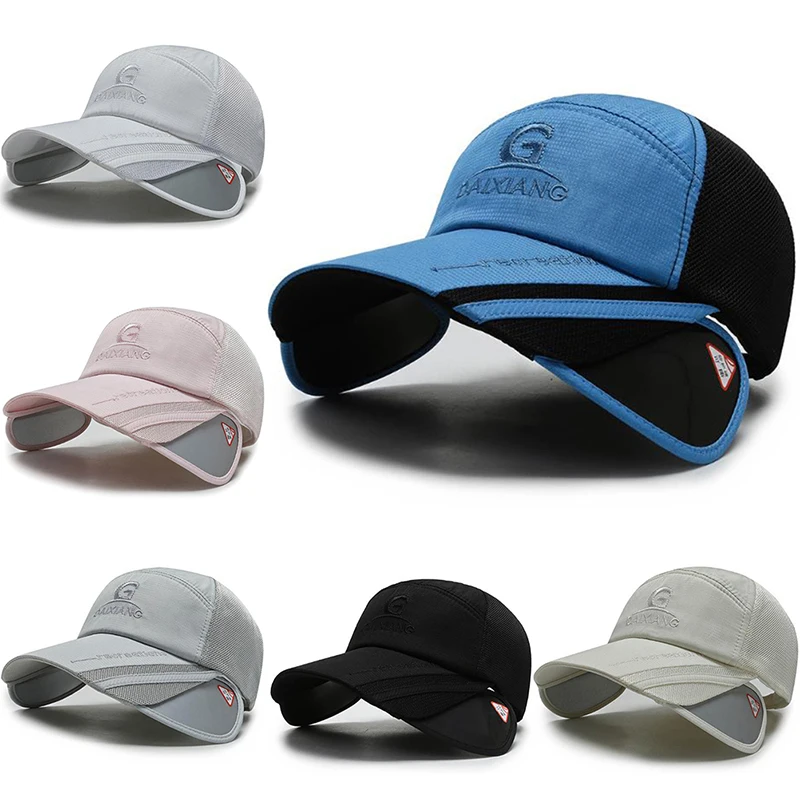 Summer Empty Top Fishing Baseball Cap Female Retractable Visor Sun Protection Hats Fishing Cap