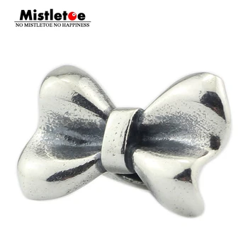 

Mistletoe 925 Sterling Silver Bow Stopper Spacer Charm Bead European Jewelry