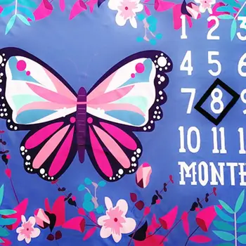 

2019 New Baby Photo Background Cloth Butterfly Pattern Newborn Creative Month Blanket Infants Photography Props