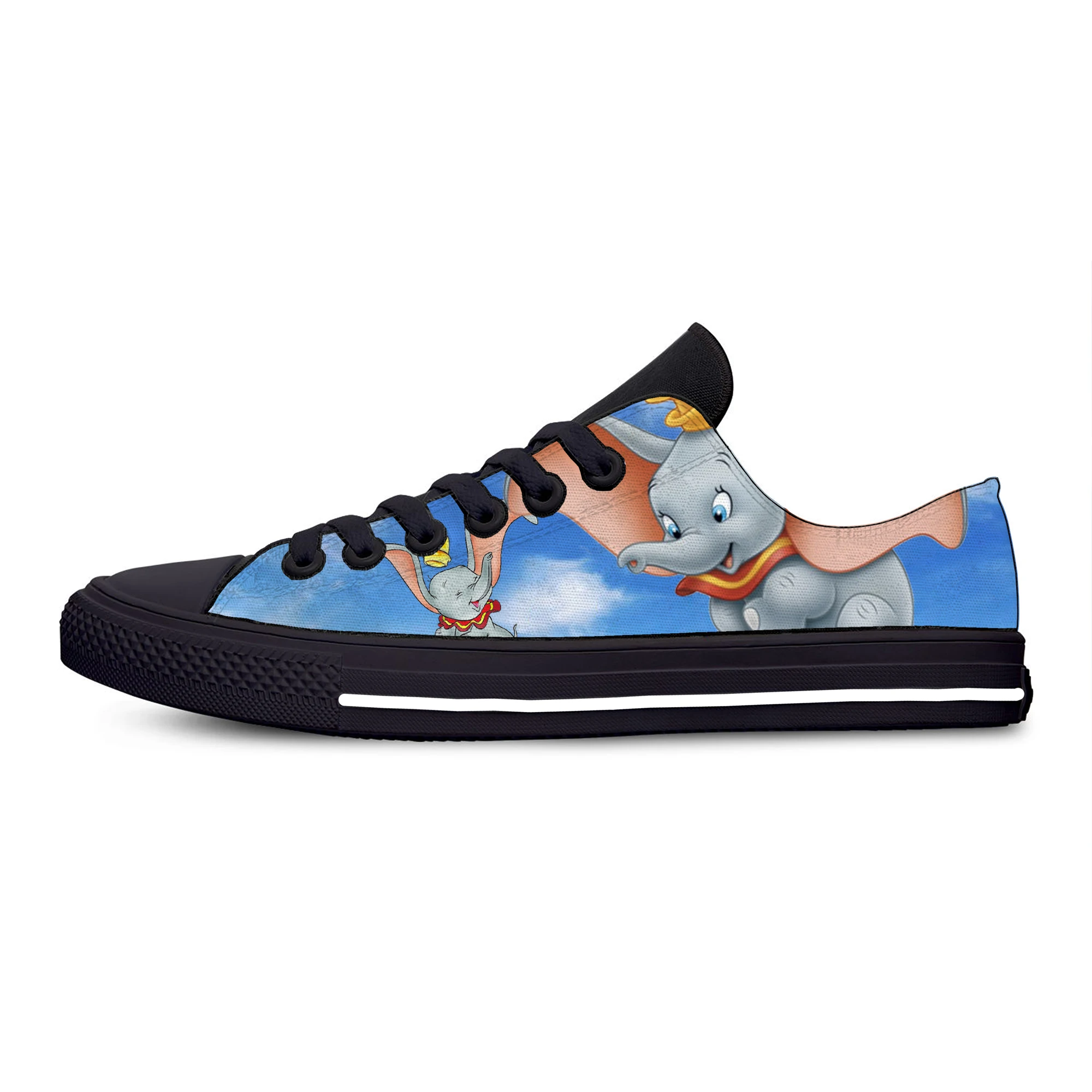 

Dumbo Cartoon Fly Elephant Lace Up Shoes Summer Canvas Fashion Lightweight Sneakers for Women Men