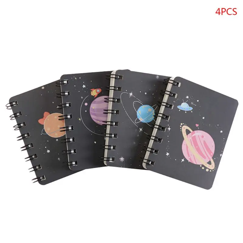 4pcs Starry Sky Spiral Coil Notebook Blank Paper Journal Diary Planner Notepad | Канцтовары для офиса и дома