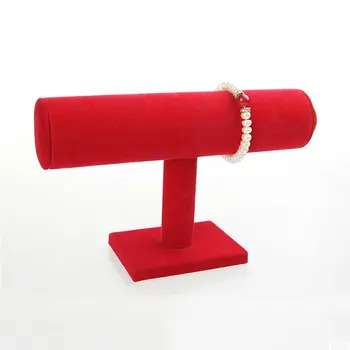 

Portable Velvet Bracelet Bangle Necklace Chain Watch T-Bar Organizer Rack Jewelry Display Stand Holder JL