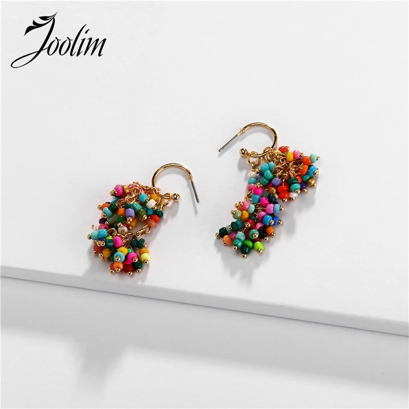 

Joolim Jewelry Wholesale Boho Style Mixed Color Bead Drop Earring Dangle Earring