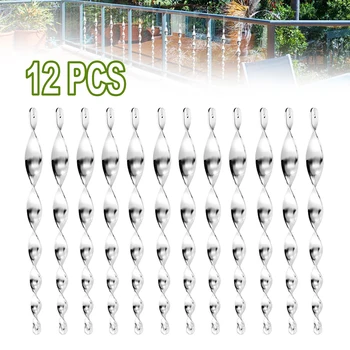

12pcs Bird Repellent Reflective Scare Rods Rotating Reflective Rod Environmental Protection Agricultural Scare Bird