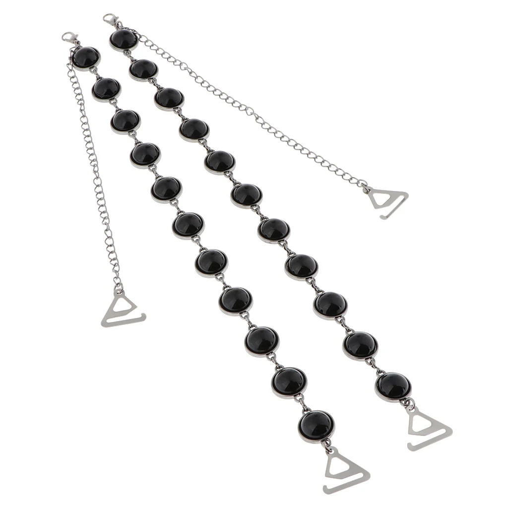 Womens Pearl Beads Bra Strap Adjustable Detachable Underwear Bra Strap - Цвет: Черный