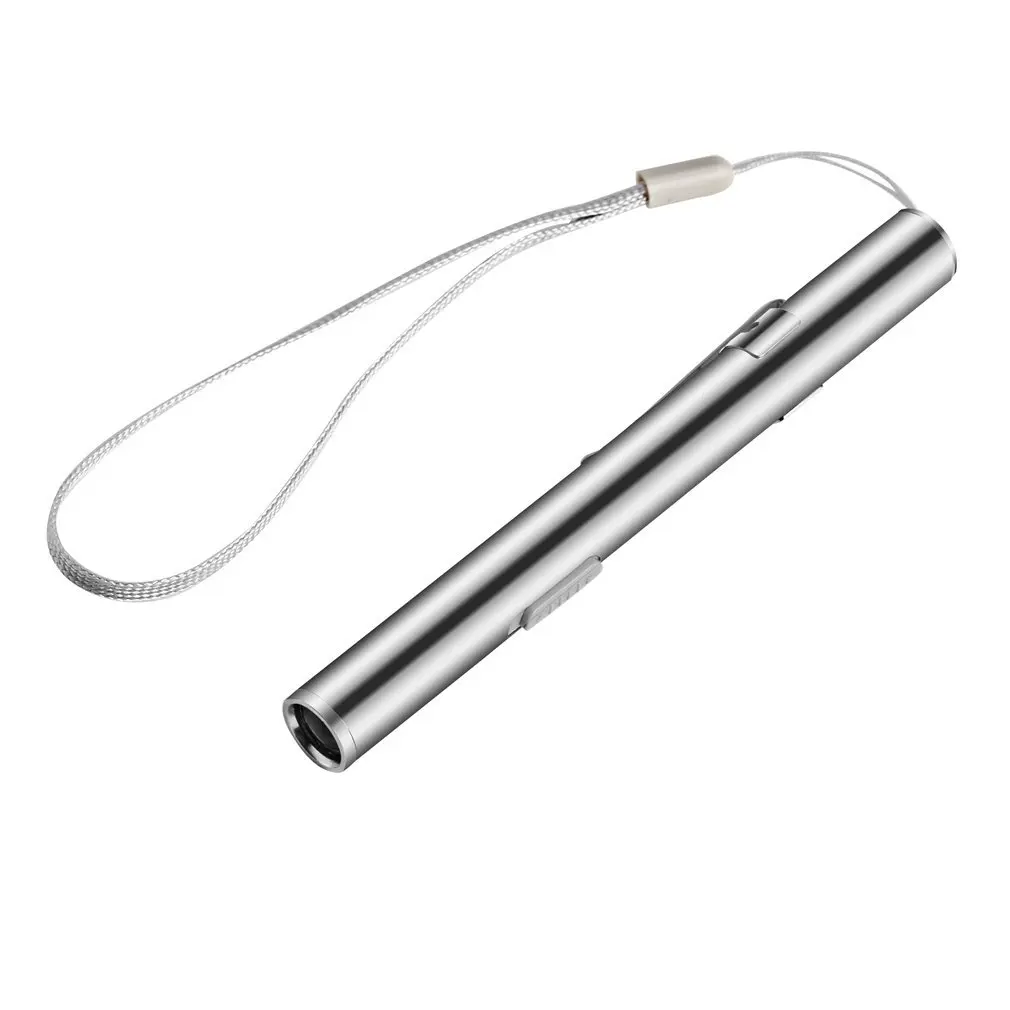 Energy-saving Medical Handy Portable Pen Shaped USB Rechargeable Mini Flashlight LED Torch with Stainless Steel Clip