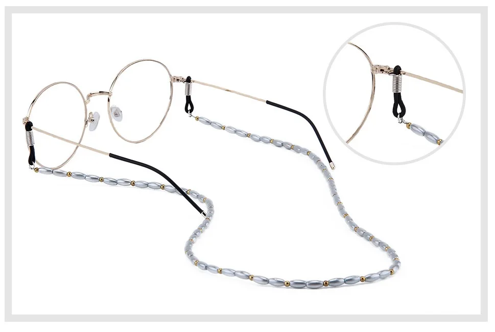 Модная цепочка для очков для чтения для женщин, женские солнцезащитные очки, повседневные цветные имитация жемчуга, канат для очков для женщин