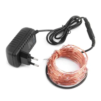 

Waterproof 5M Copper Wire Fairy 50LED String Lights 5V 1A EU Plug 4 Colors