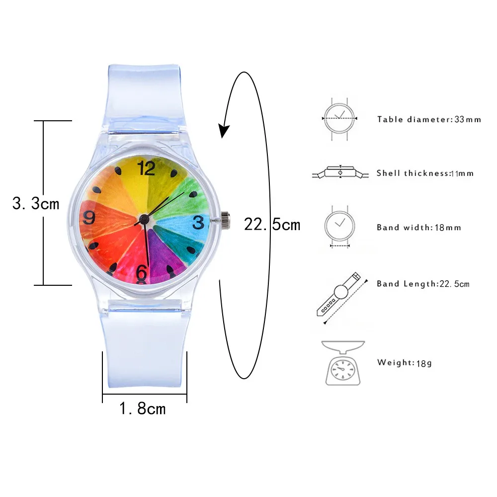Часы для девочек студенческие японские прозрачные пластиковые часы с ремешком в