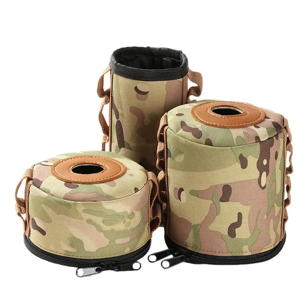 3 Size Ultralight Outdoor Camouflage Camping Gas Tank Protect Cover Air Bottle Protective Case Tool Camping Equipment