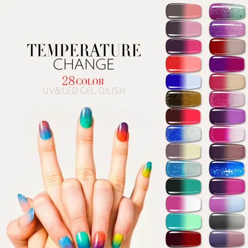 Температурный Гель-лак для ногтей термо меняющий Цвет Гель-лак УФ термо-Гибридный лак Полупостоянный Гель-лак волшебный дизайн ногтей