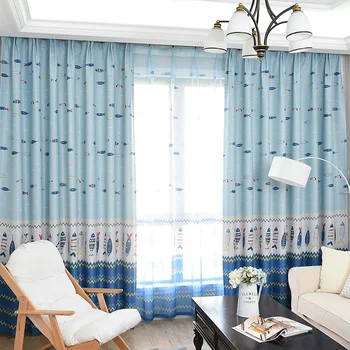 

Many Fish Prints In Modern Countryside Curtains for Living Dining Room Bedroom.