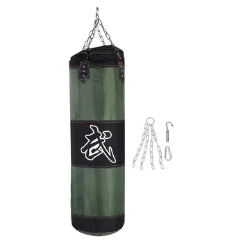

Boxing Sandbag Hanging Hollow Boxing Punching Bags Hook Kick Heavy Bags with Iron Chain Hook Safety Buckle 100cm