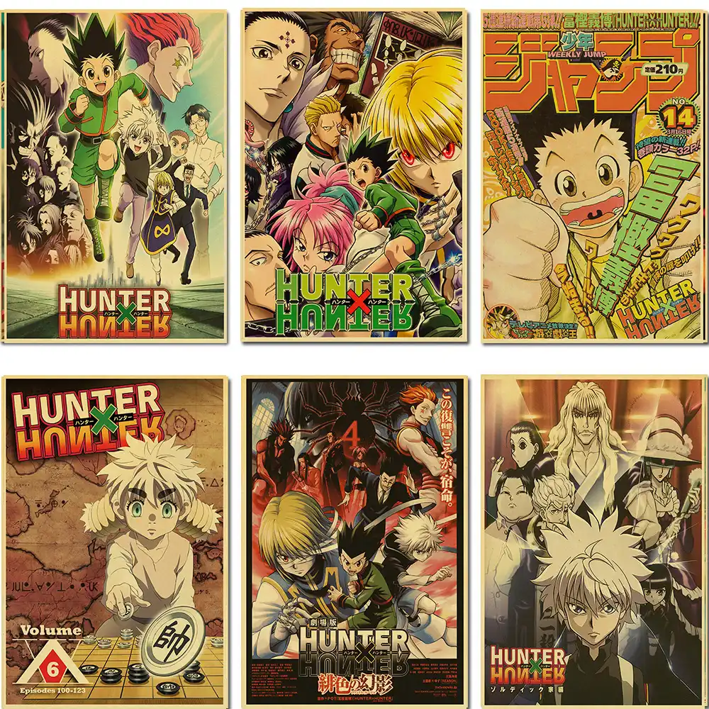 Japanese Anime Hunter X Hunter Retro Poster Popular Classic Art Wall Pictures Living Room Home Poster Print Decor Painting Calligraphy Aliexpress