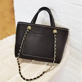 

real leather chain shoulder bag Genuine leathe large capacity bags cow leather totes Bags