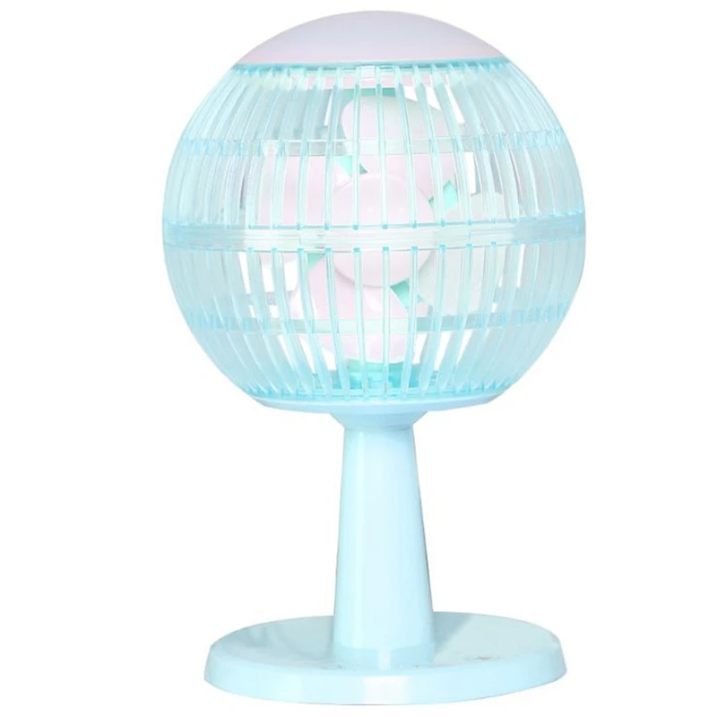 AD-Desk Fan Bluetooth Speaker Colorful Lamp Light Air Cooling Usb Rechargeable Adjustable Speed Portable Home Office Travel-Blue | Бытовая