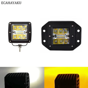 

10 Pcs ECAHAYAKU 3inch Square Led Work Light Cubes Dual color Flashing No Extra Controller for Offroad SUV Jeep Hummer ATV Motor