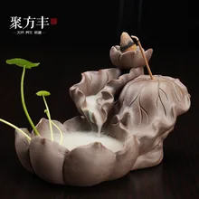 Держатель для благовоний Encens дымовая керамическая курильница Лотос пруд ночной поток Настоящее грубая керамика Dehua Fang Feng Прямая Группа